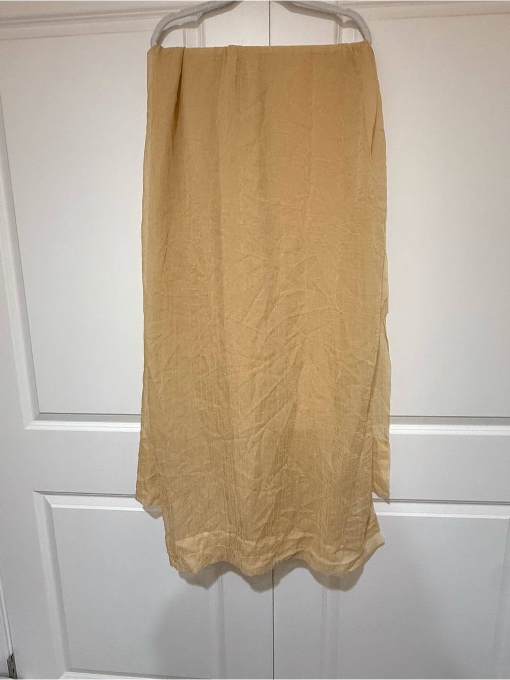 JCPENNY Home Collection Light Gold  Crushed Sheer Curtain Panel Set(2) 52x84